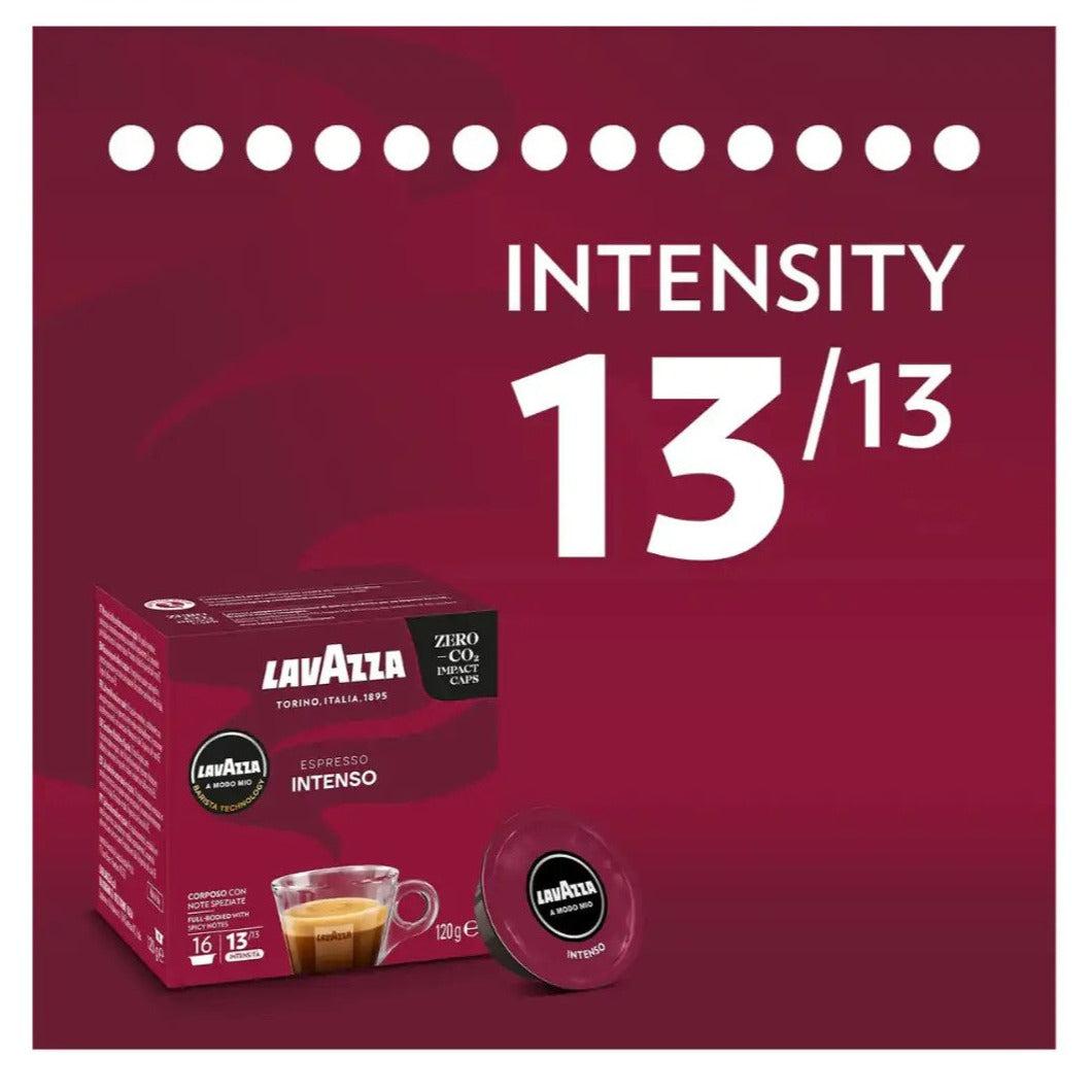 Lavazza A Modo Mio Intenso Coffee Capsules 16 Count Pack of 6 (96 Capsules)