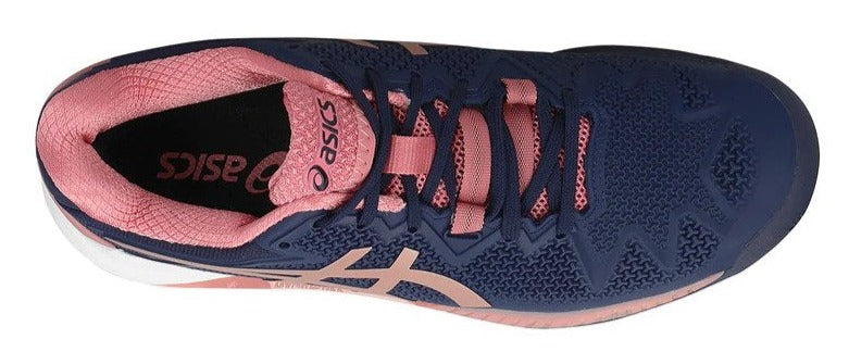 ASICS Women's GEL-Resolution 8 Clay Tennis Shoes - Peacoat/Rose Gold