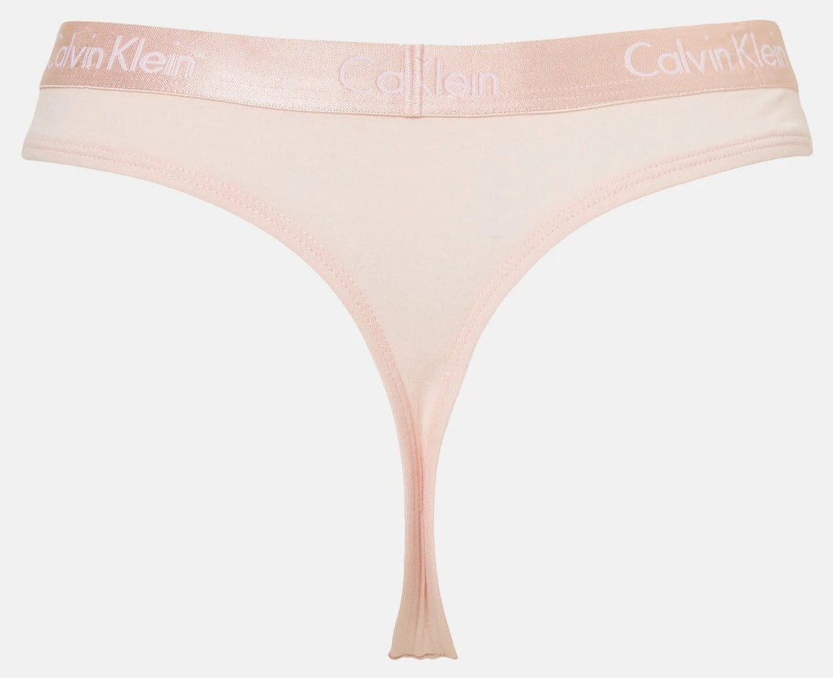 Calvin Klein Women's Motive Cotton Thong 3-Pack - Tawny Port/Charcoal Heather/Nymph's Thigh