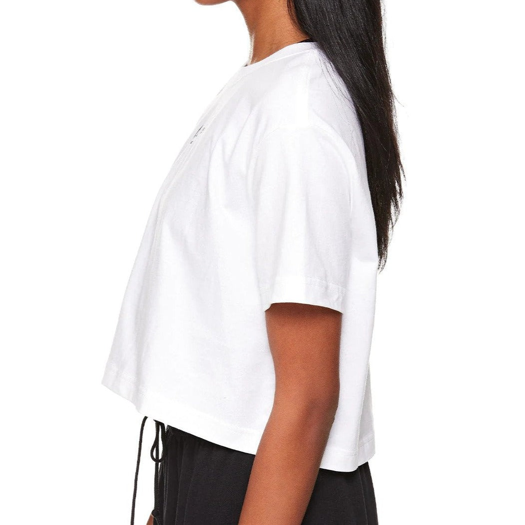 Nike Sportswear Women's Cropped Dance Tee / T-Shirt / Tshirt - White/Black
