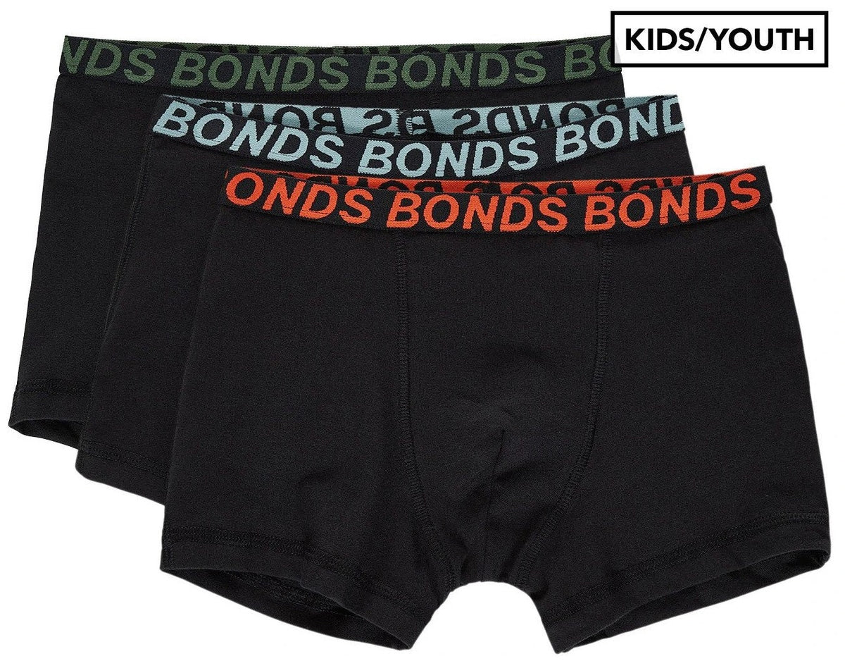 Bonds Boys' Sport Trunks 3-Pack - Black