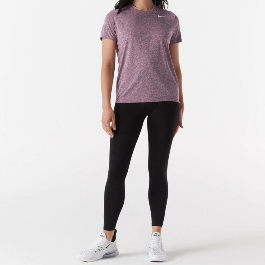 Nike Women's Dri-FIT Tee / T-Shirt / Tshirt - Viotech/Pure Heather/White
