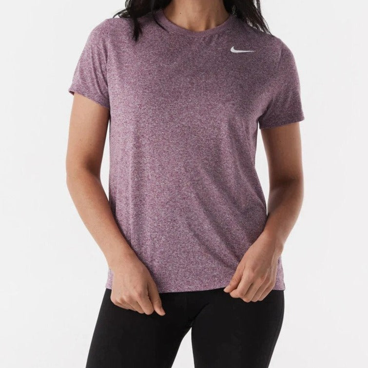 Nike Women's Dri-FIT Tee / T-Shirt / Tshirt - Viotech/Pure Heather/White