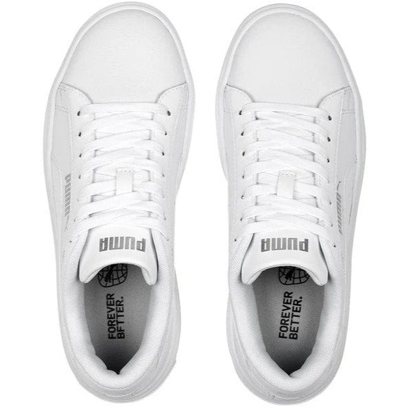 Puma Women's Smash Platform V3 Sneakers - White/Silver