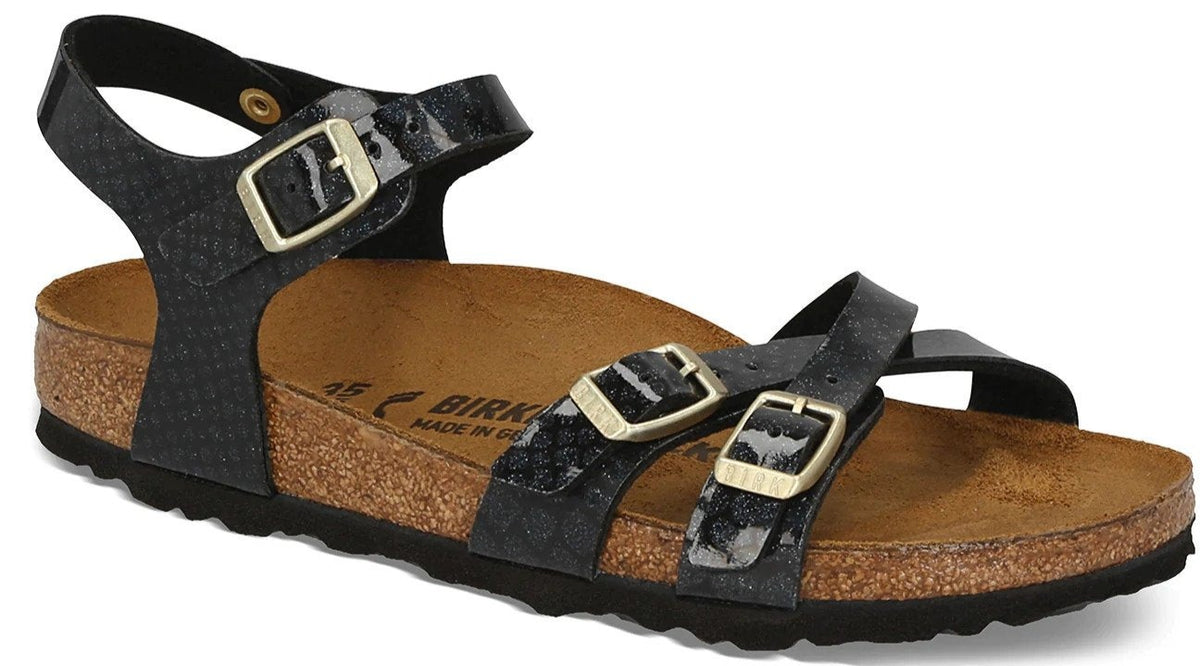 Birkenstock Women's Kumba Narrow Fit Sandals - Magic Snake Black Silver