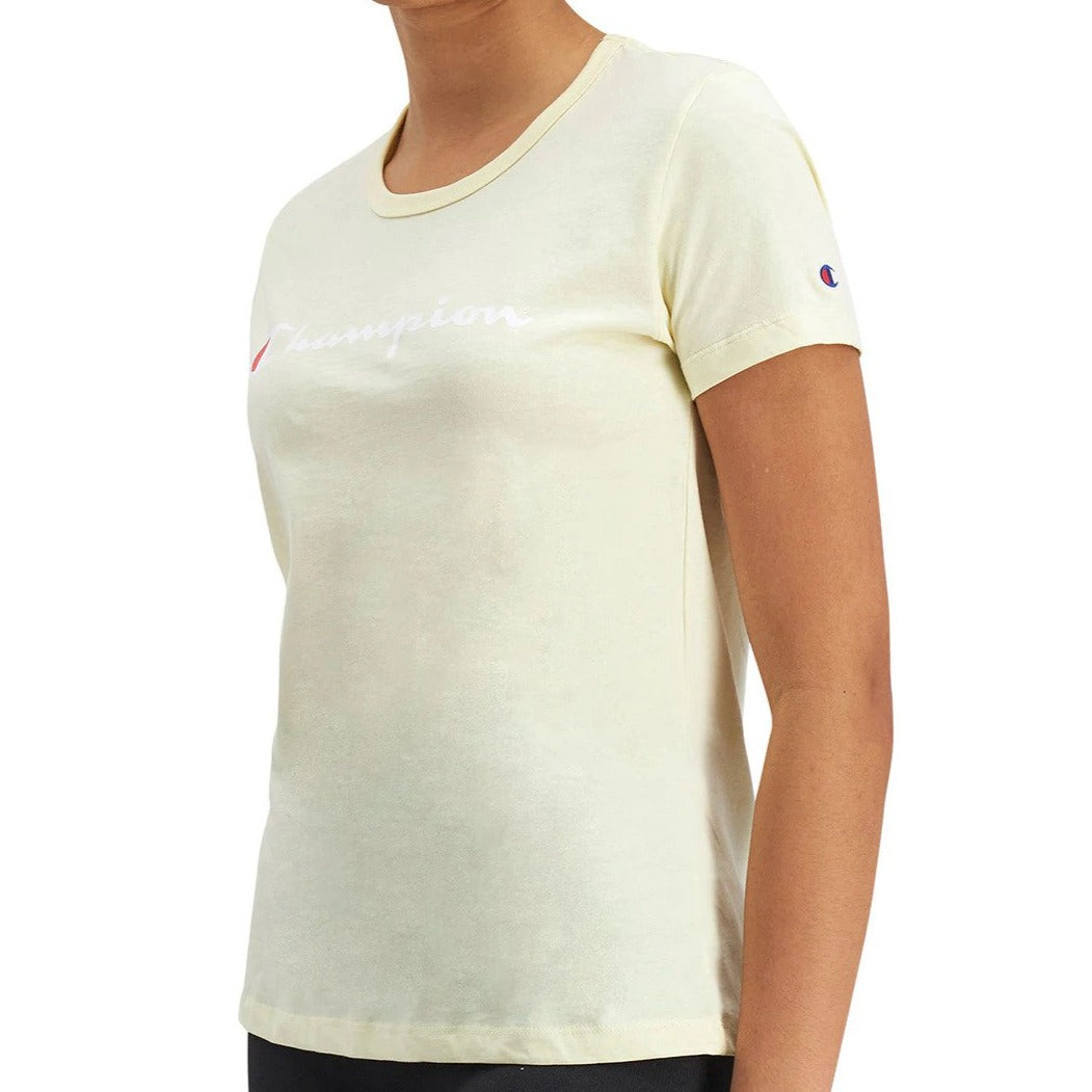 Champion Women's Script Tee / T-Shirt / Tshirt - Post Yellow