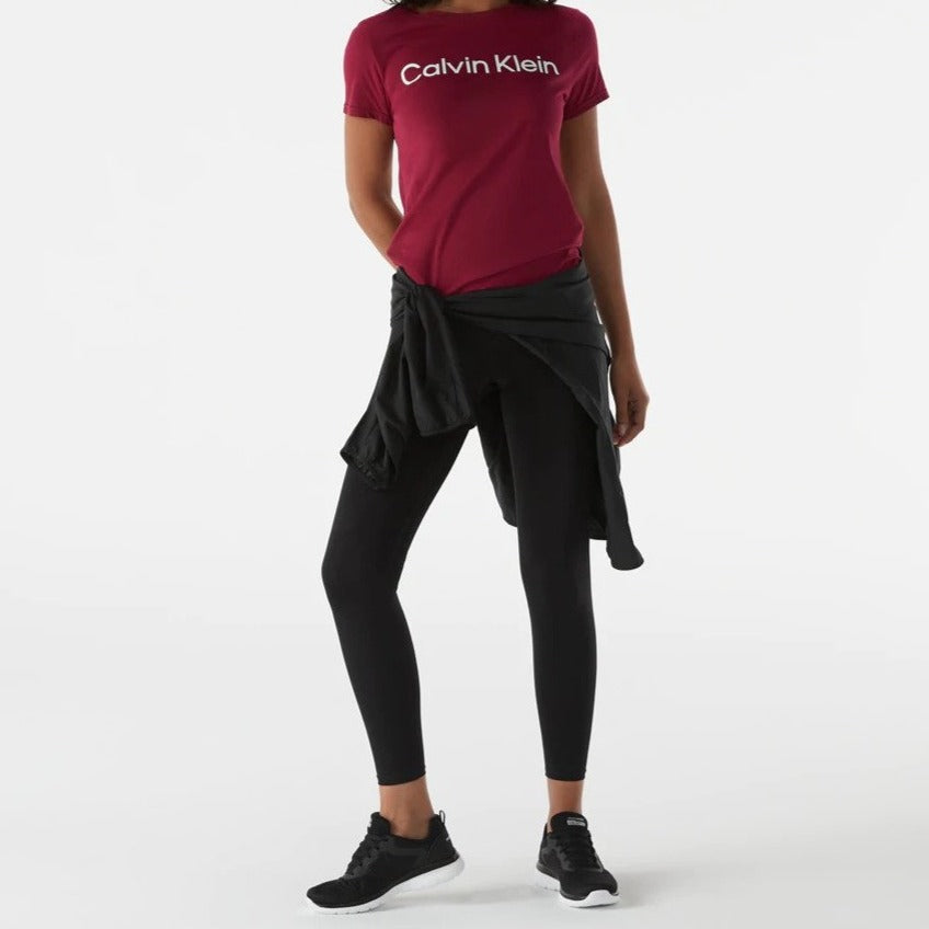 Calvin Klein Performance Women's Logo Short Sleeve Crewneck Tee / T-Shirt / Tshirt - Chianti