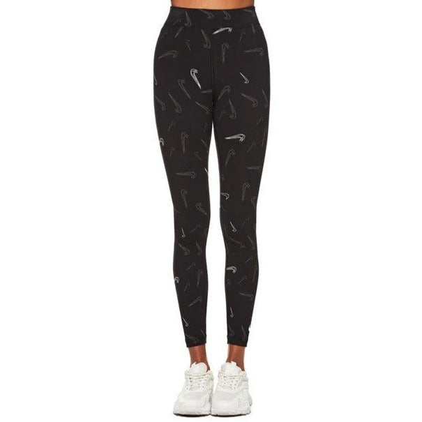 Nike Sportswear Women's High-Waisted AOP Dance Tights / Leggings - Black/White