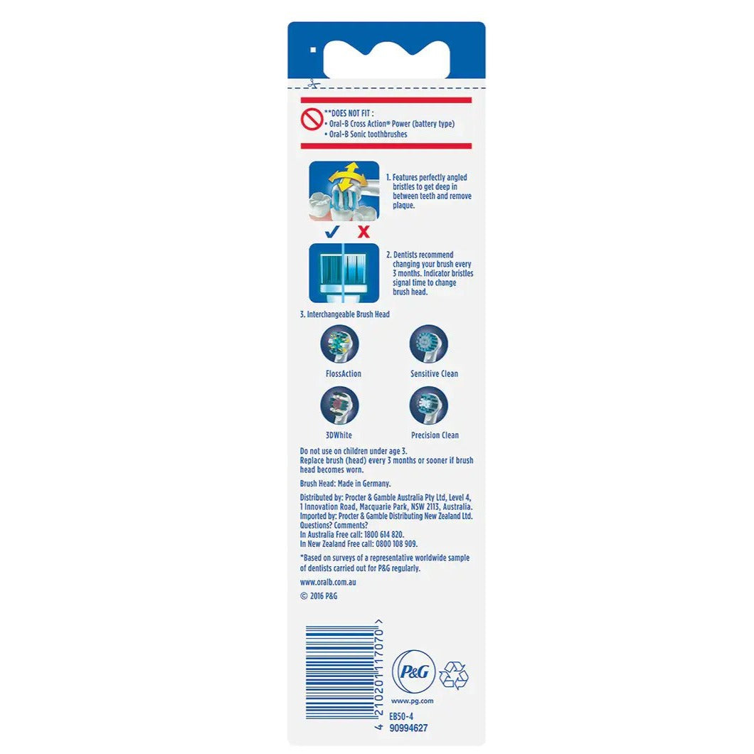 2 x Oral-B CrossAction Brush Heads 4pk