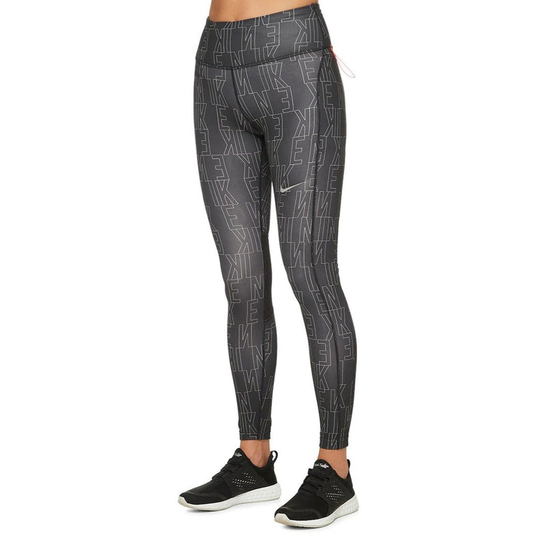 Nike Women's Dri-FIT Run Division Epic Fast Tights / Leggings - Black/Bright Crimson