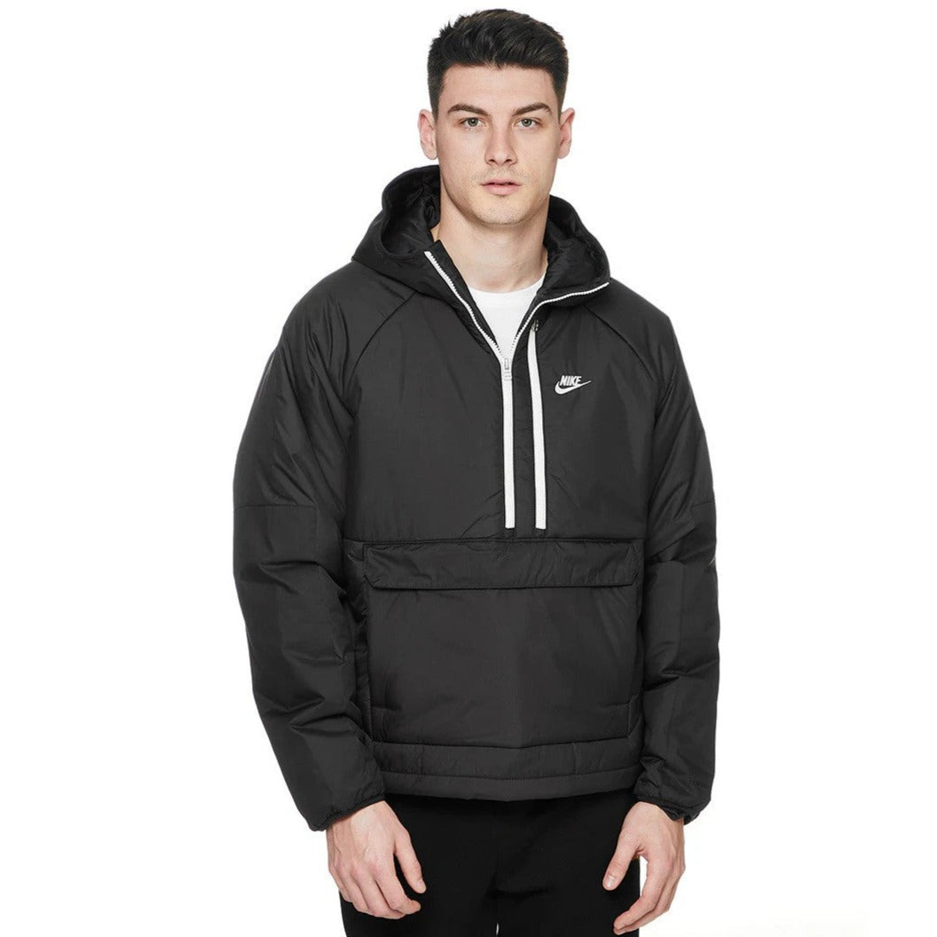 Nike Men's Therma-FIT Legacy Half-Zip Hooded Anorak - Black/Sail