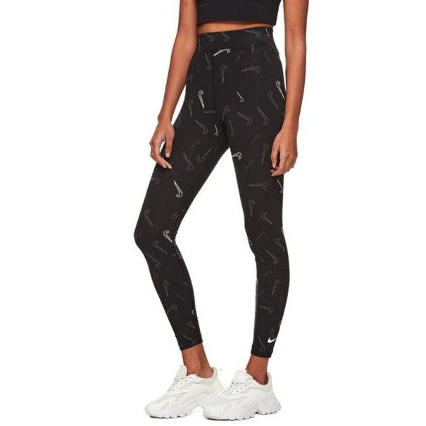 Nike Sportswear Women's High-Waisted AOP Dance Tights / Leggings - Black/White