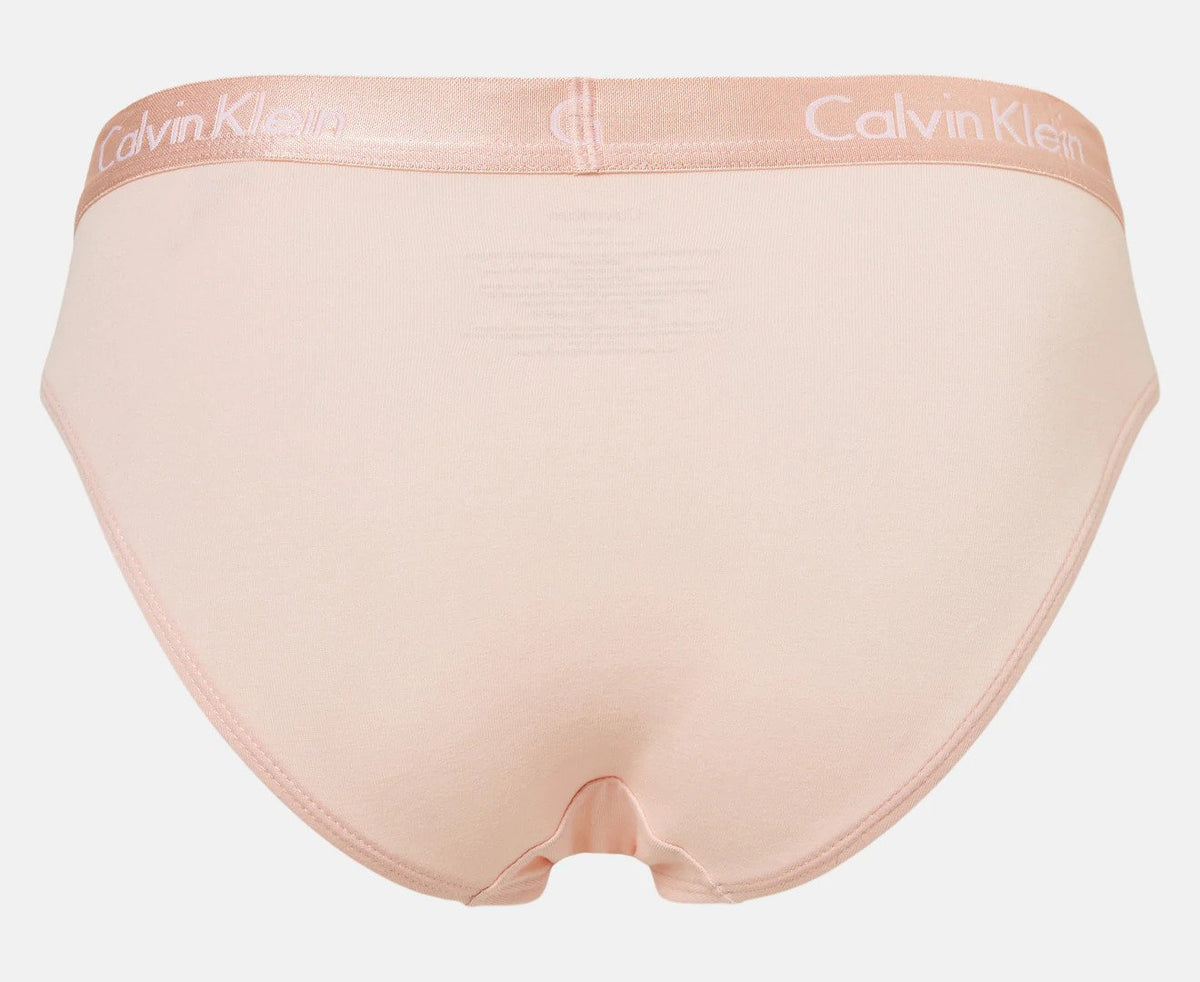 Calvin Klein Women's Motive Cotton Bikini Briefs 3-Pack - Tawny Port/Charcoal Heather/Nymph's Thigh