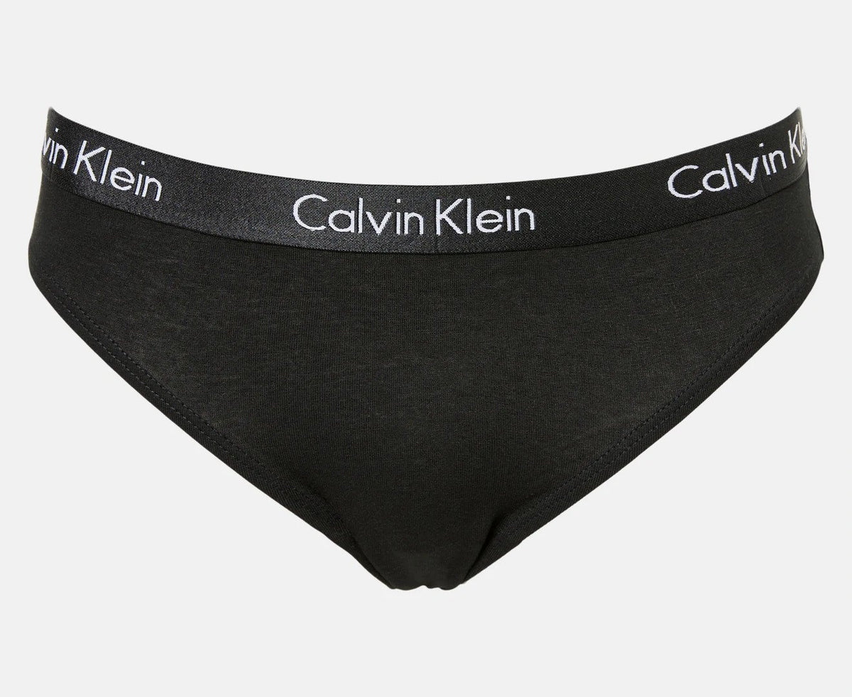 Calvin Klein Women's Motive Cotton Bikini Briefs 3-Pack - Black/Grey Heather/Nymph's Thigh