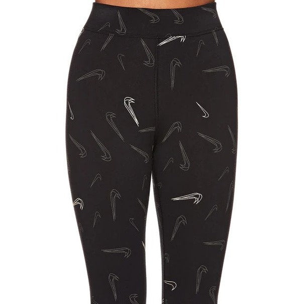 Nike Sportswear Women's High-Waisted AOP Dance Tights / Leggings - Black/White