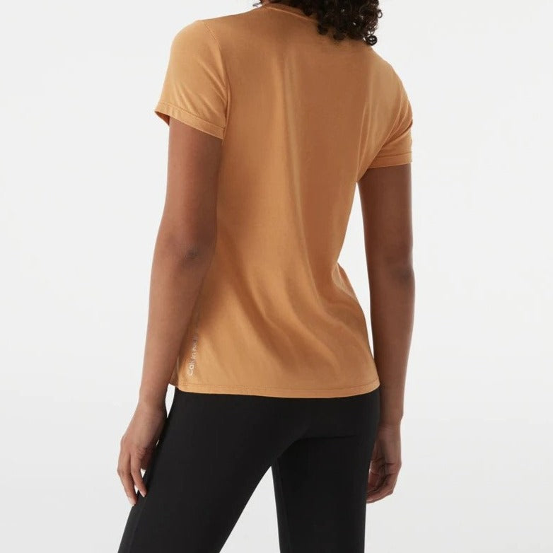 Calvin Klein Performance Women's Logo Short Sleeve Crewneck Tee / T-Shirt / Tshirt - Honeycomb