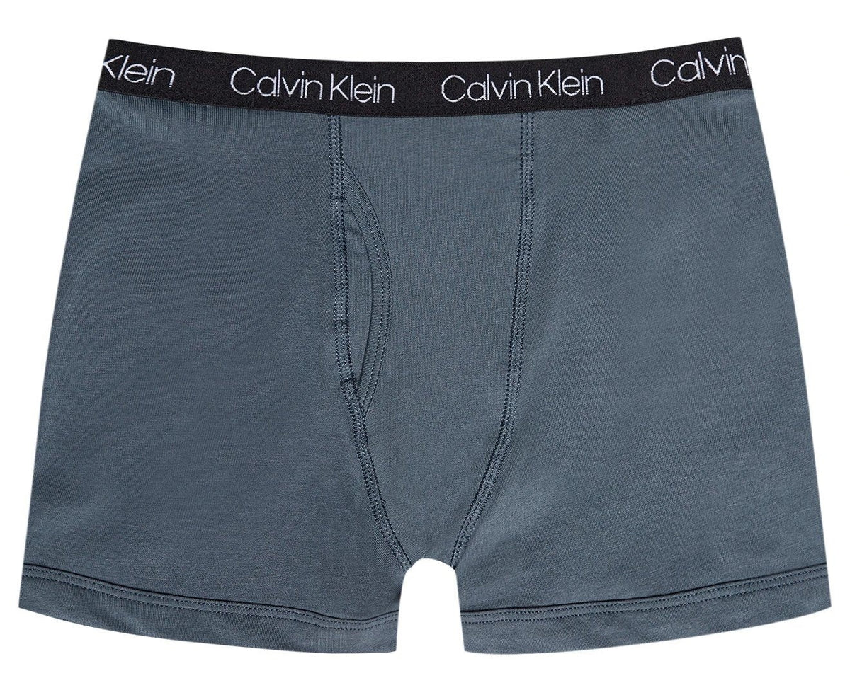 Calvin Klein Boys' Cotton Stretch Boxer Briefs 2-Pack - Blue Plaid/Blue Lake