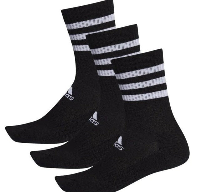 Adidas 3-Stripes Cushioned Crew Socks 3 Pairs Black