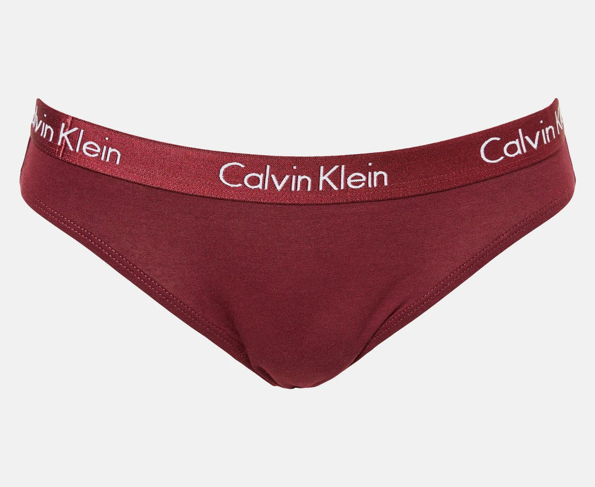 Calvin Klein Women's Motive Cotton Bikini Briefs 3-Pack - Tawny Port/Charcoal Heather/Nymph's Thigh