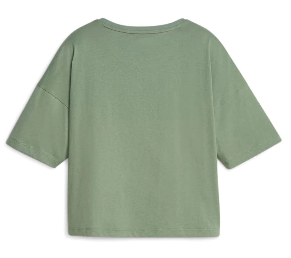 Puma Women's Essentials Cropped Logo Tee / T-Shirt / Tshirt - Eucalyptus