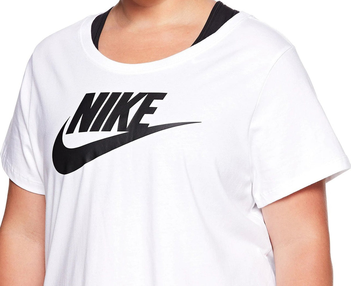 Nike Sportswear Women's Plus Size Essential Futura Tee / T-Shirt / Tshirt - White/Black