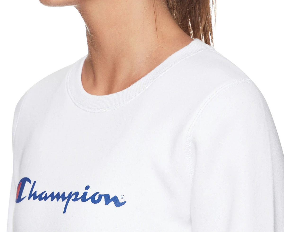Champion Women's Script Crew Sweater - White