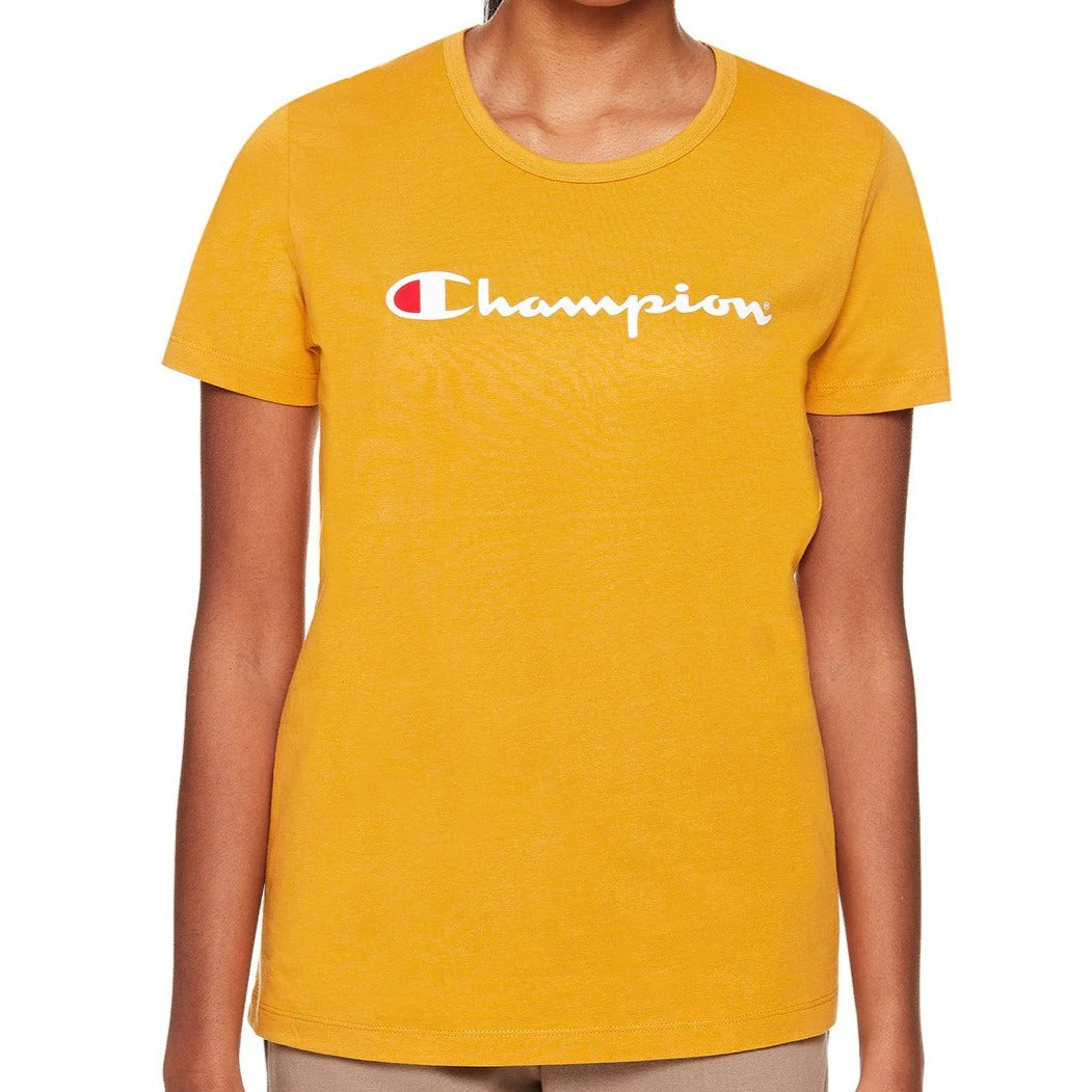 Champion Women's Script Tee / T-Shirt / Tshirt - Golden Glaze