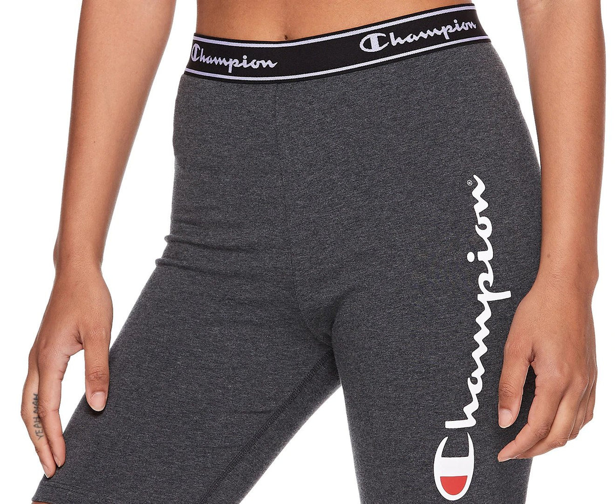 Champion Women's Script Bike Shorts - Granite Heather