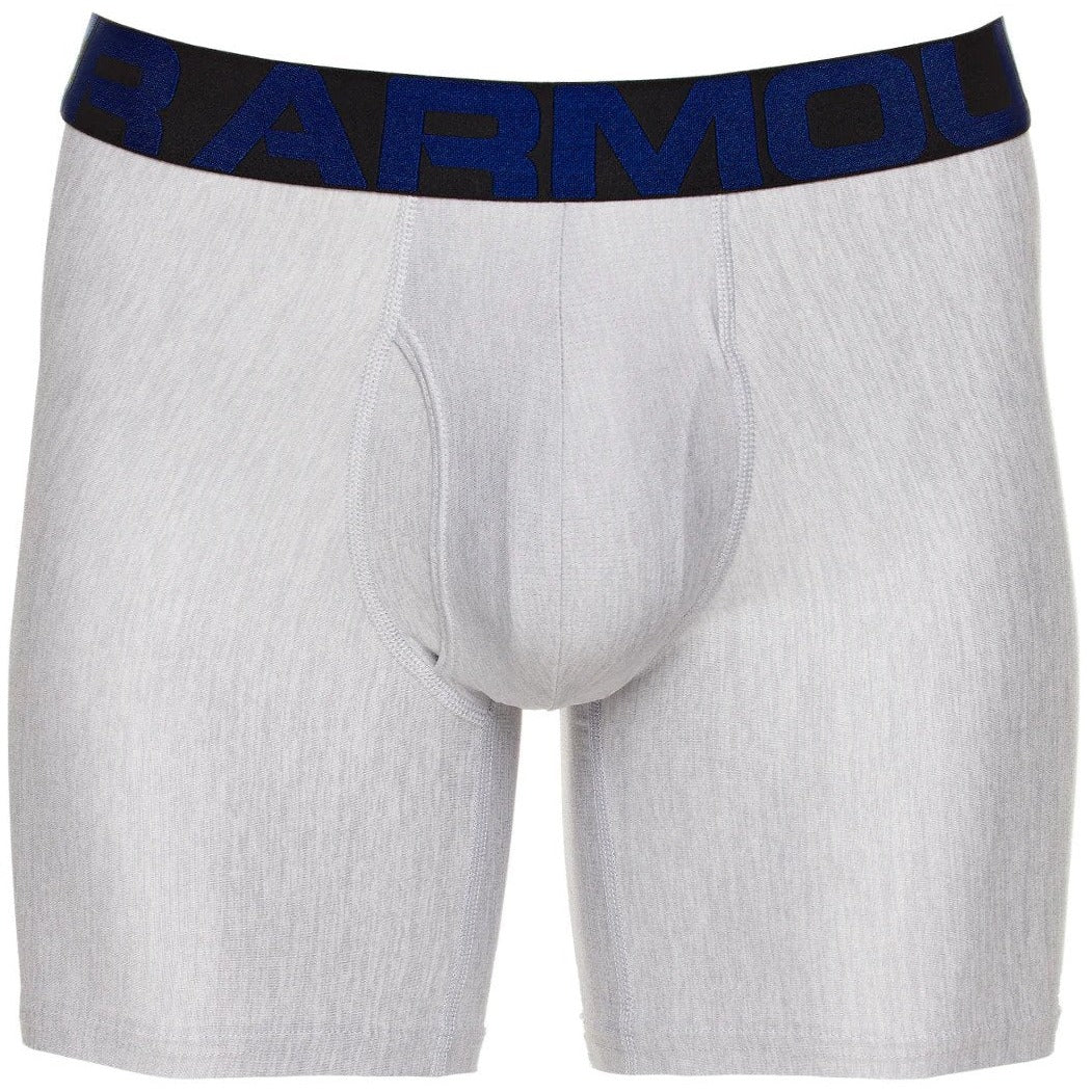Under Armour Men's Tech 6" Boxer Briefs 2-Pack - Academy/Mod Grey Light Heather