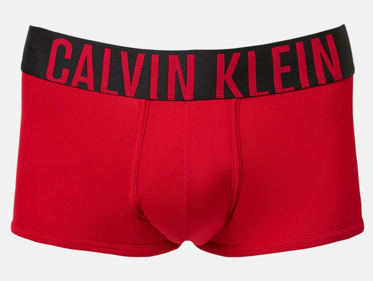 Calvin Klein Men's Intense Power Microfibre Low Rise Trunks 3-Pack - Red/Grey/Black
