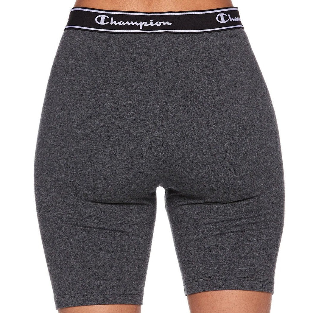 Champion Women's Script Bike Shorts - Granite Heather