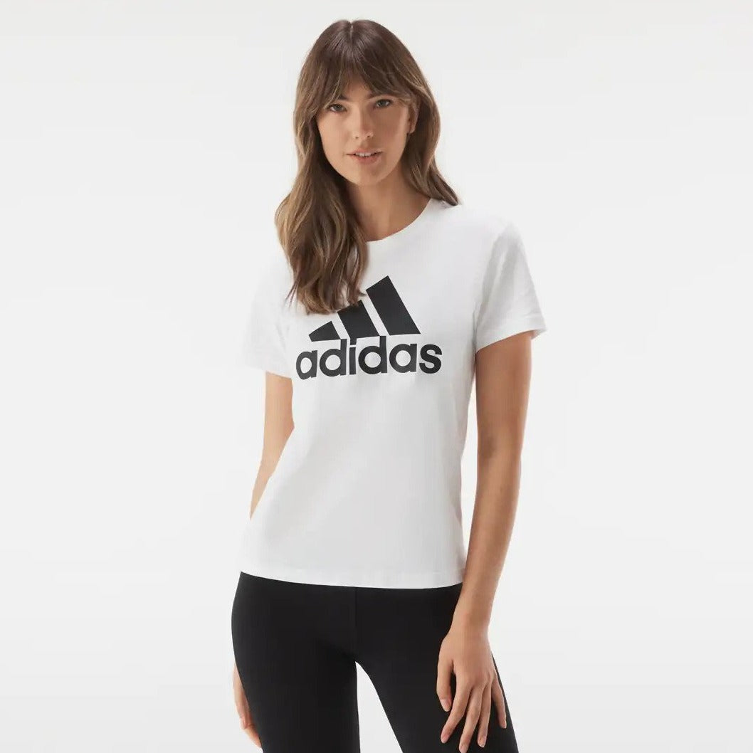Adidas Women's Loungewear Essentials Logo Tee / T-Shirt / Tshirt - White/Black