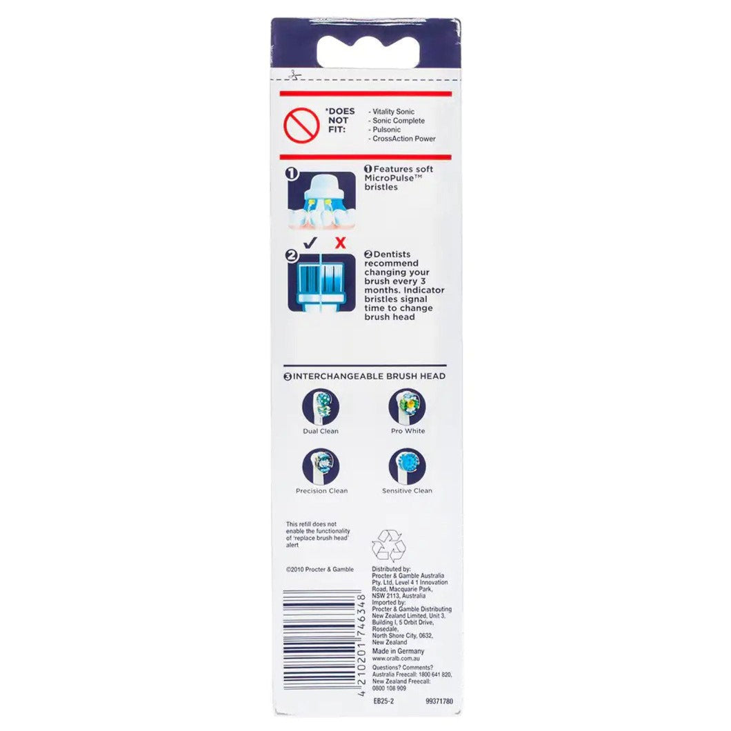 2 x Oral B Fit Floss Action Brush Heads 2pk