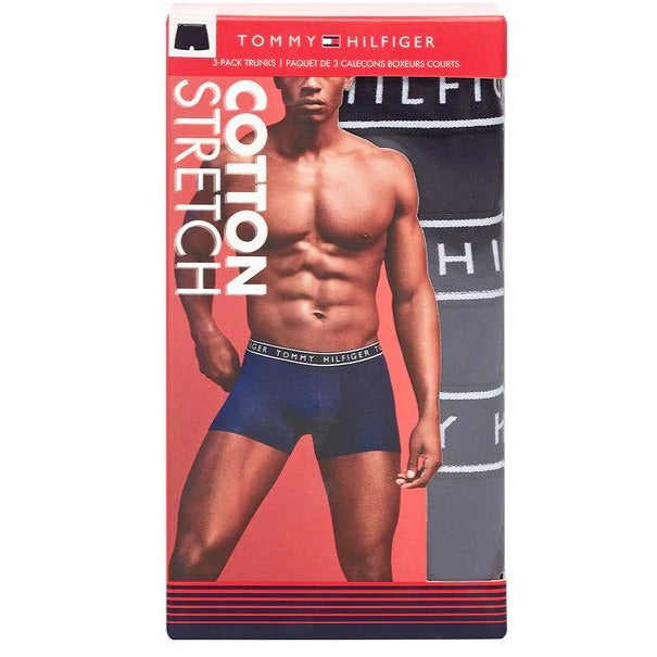 Tommy Hilfiger Men's Cotton Stretch Trunks 3-Pack - Navy