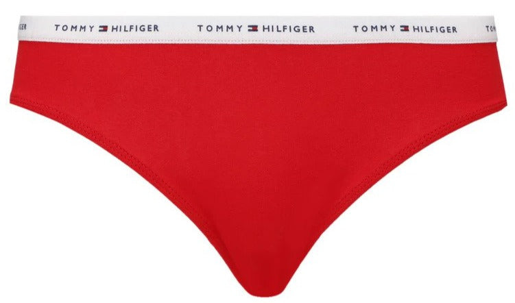 Tommy Hilfiger Women's Classic Logo Basic Bikini Briefs 3-Pack - Grey/Red/Blue