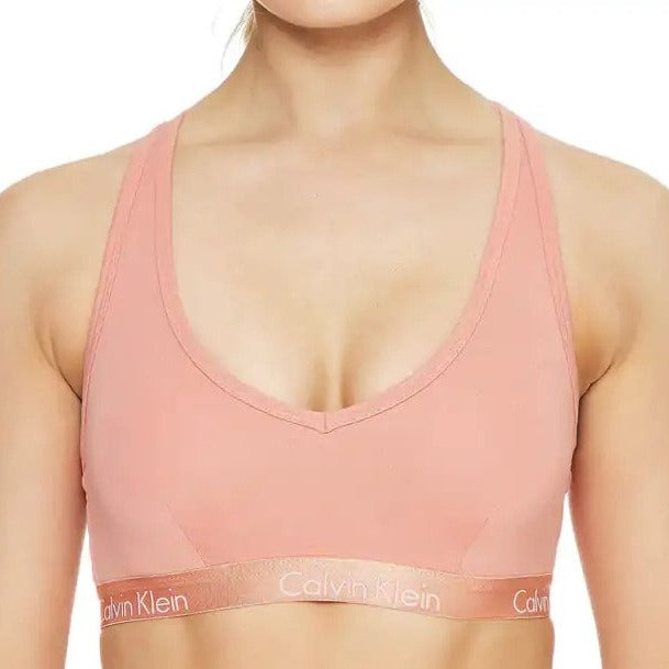 Calvin Klein Women's Motive Cotton Lightly Lined Bralette - Clay