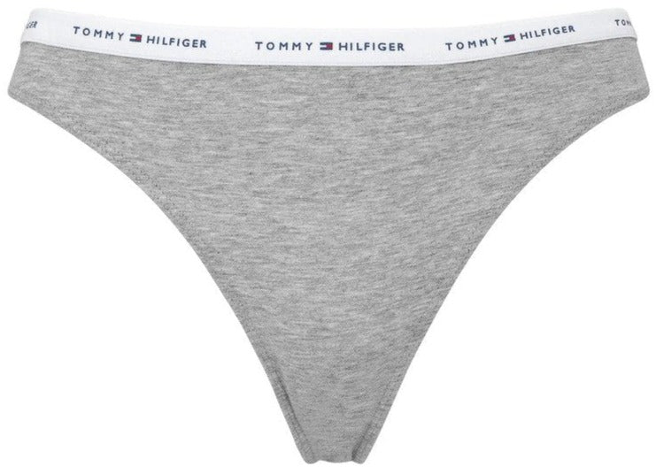 Tommy Hilfiger Women's Classic Cotton Thong 3-Pack - Navy Blazer/Apple Red/Heather Grey
