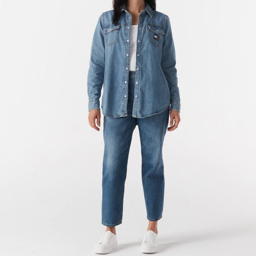 Tommy Jeans Women's Denim Shirt - Medium Wash
