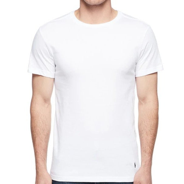 Polo Ralph Lauren Men's Short Sleeve Crewneck Slim Fit Tee / T-Shirt / Tshirt 3-Pack - White