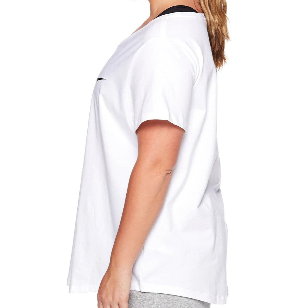 Nike Sportswear Women's Plus Size Essential Futura Tee / T-Shirt / Tshirt - White/Black