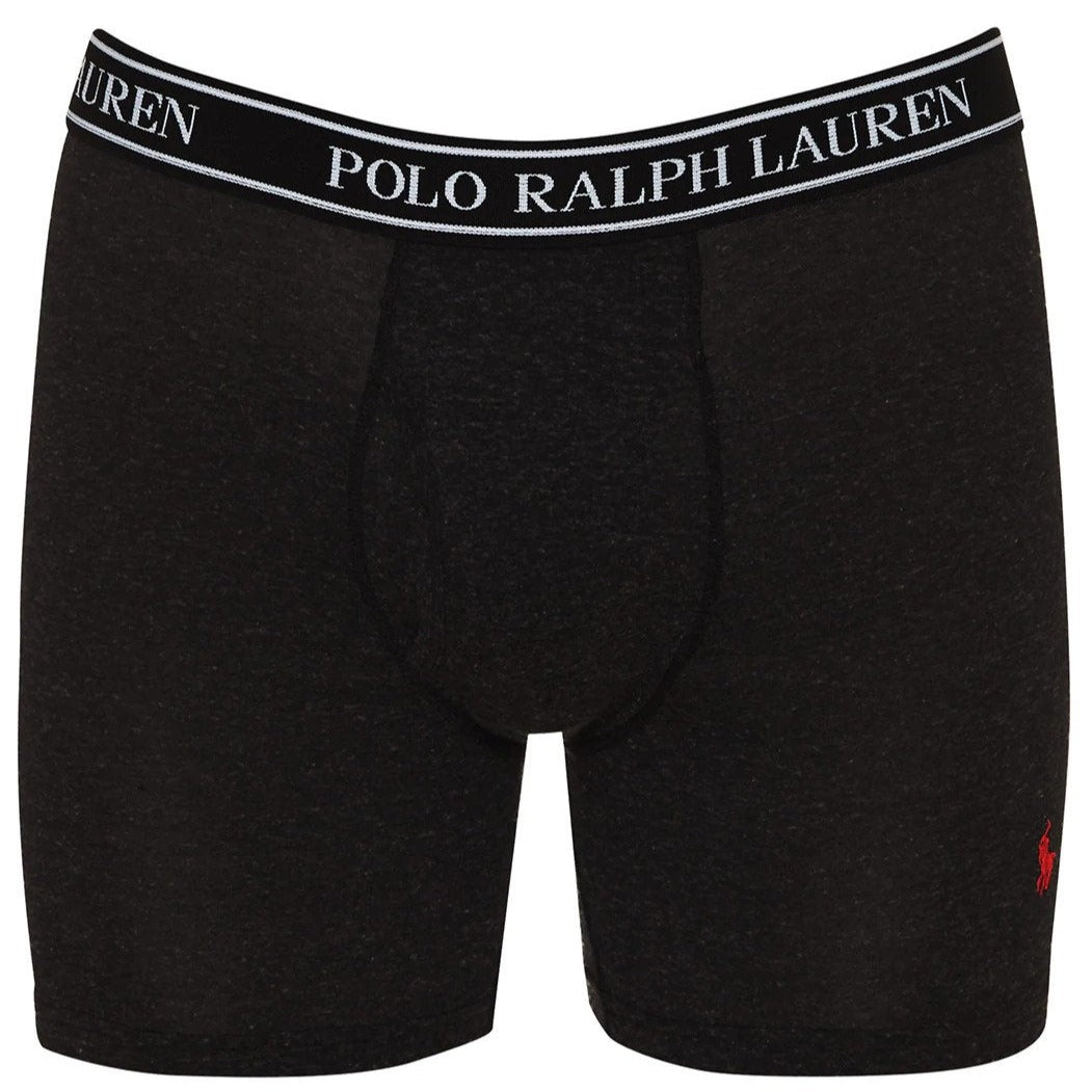 Polo Ralph Lauren Men's Stretch Classic Fit Boxer Briefs 3-Pack - Black/Dark Grey/Grey