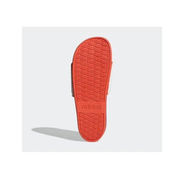 Adidas Men's Adilette Comfort Slides - White/Blue/Solar Red