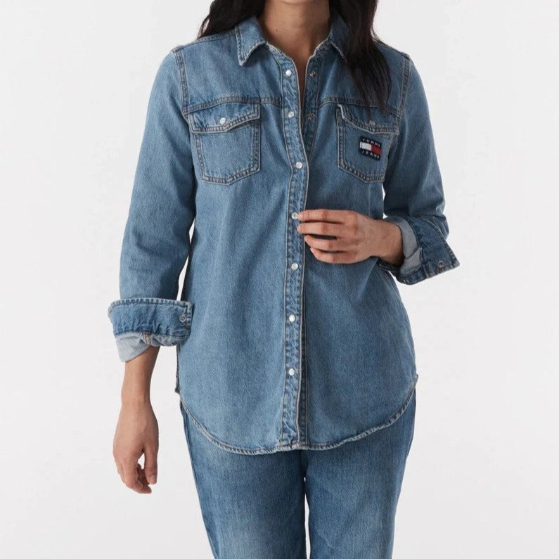 Tommy Jeans Women's Denim Shirt - Medium Wash