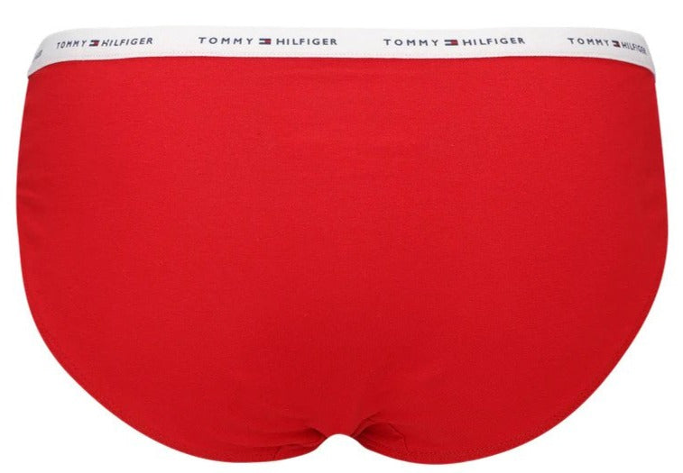 Tommy Hilfiger Women's Classic Logo Basic Bikini Briefs 3-Pack - Grey/Red/Blue