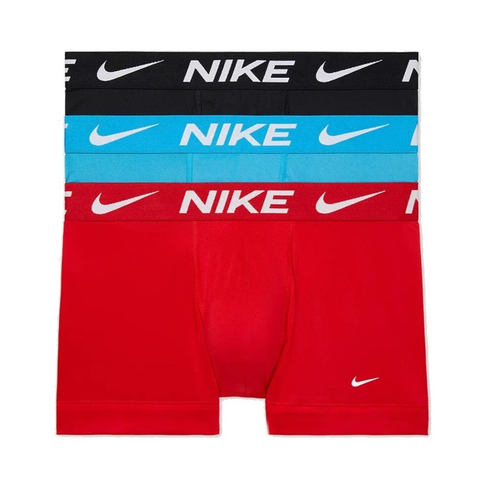 Nike Mens 3-Pack DRI-FIT Essential Micro Trunks - Uni Red, Blue Lightning & Black