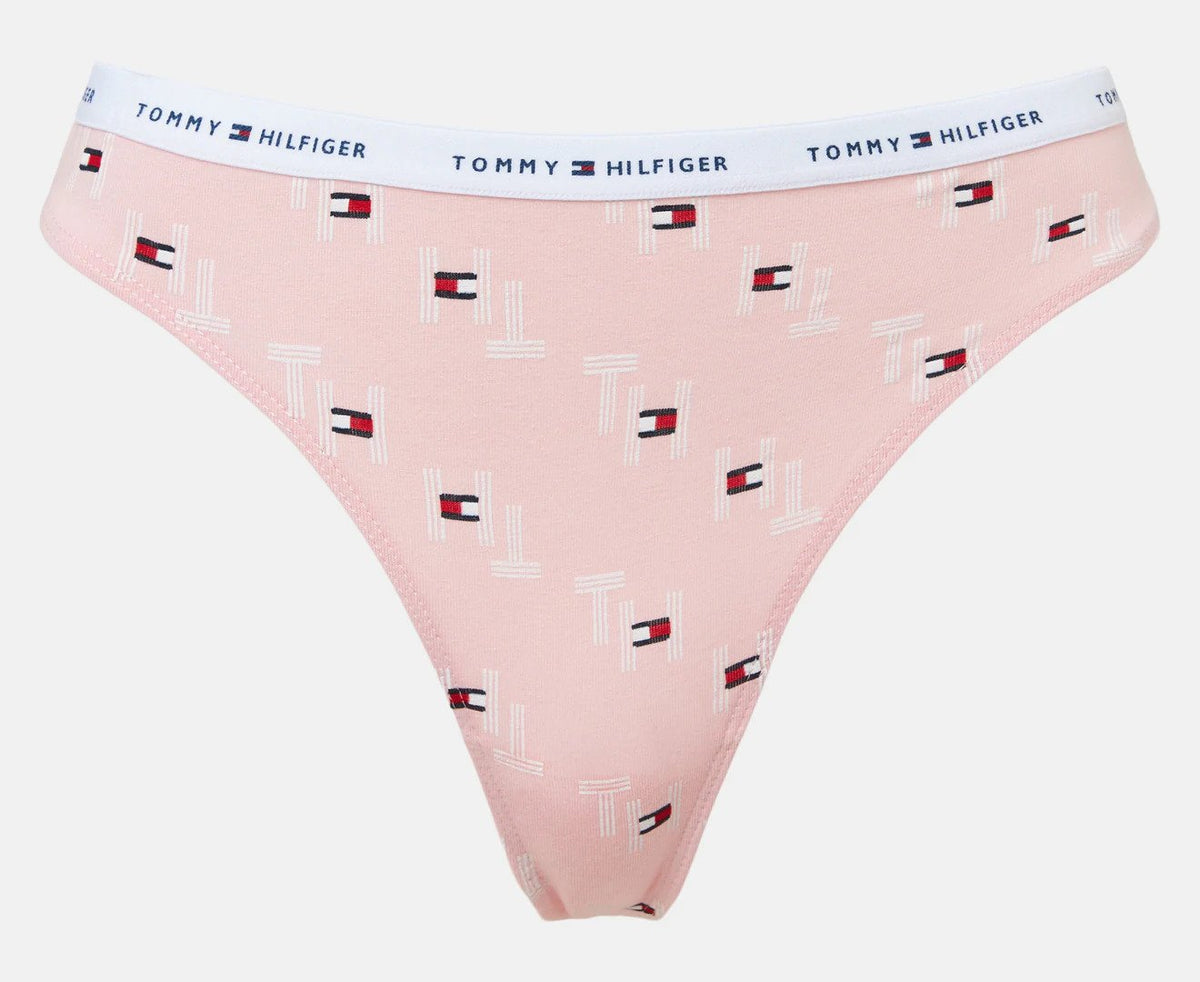 Tommy Hilfiger Women's Cotton Thongs 3-Pack - Pink/Grey/Light Blue