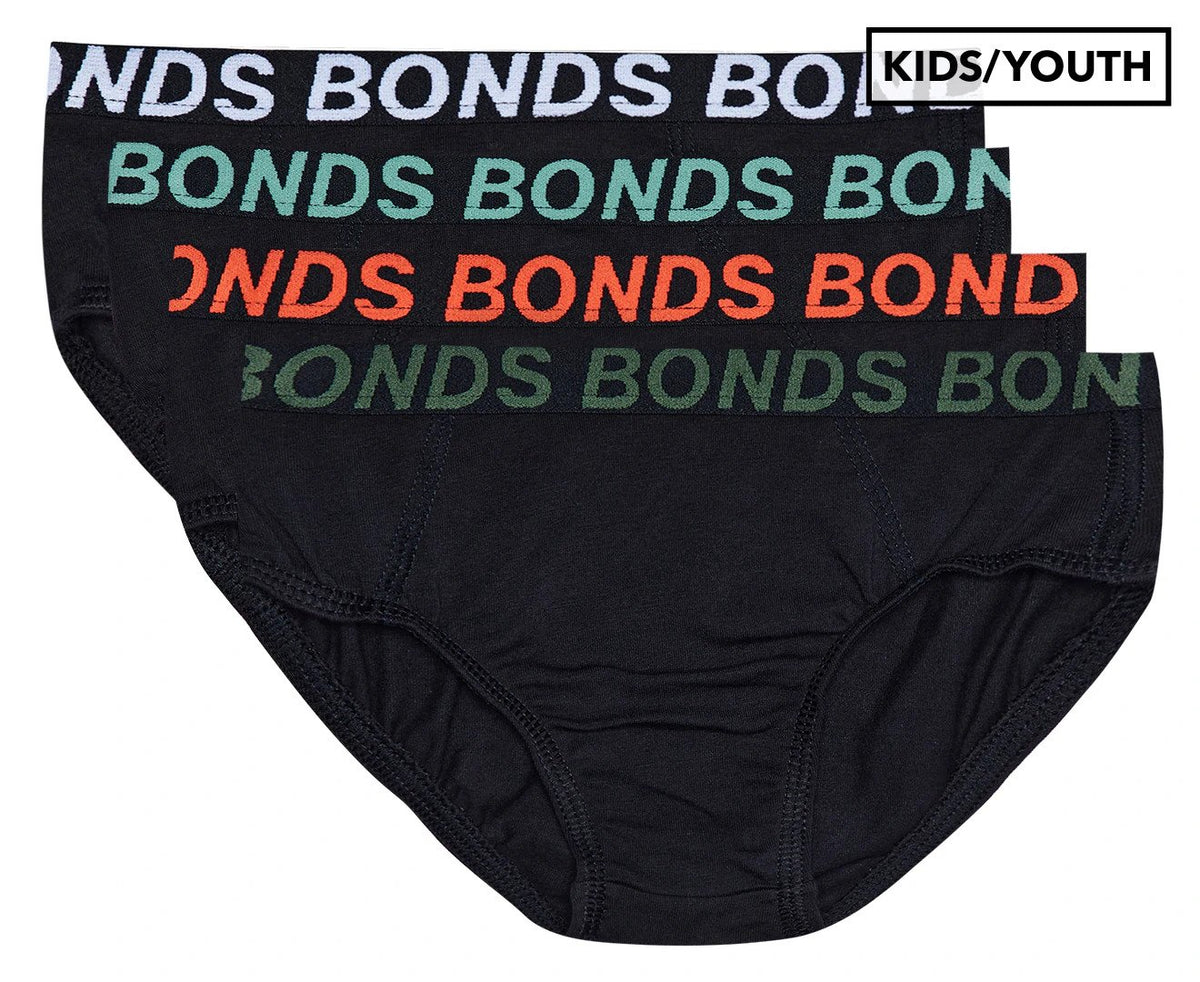 Bonds Boys' Sport Briefs 4-Pack - Black/Multi