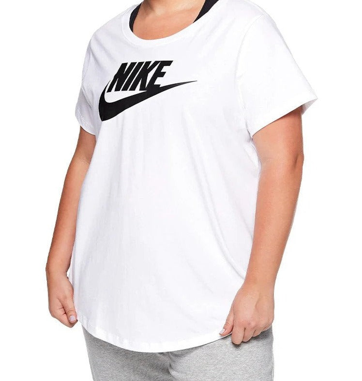 Nike Sportswear Women's Plus Size Essential Futura Tee / T-Shirt / Tshirt - White/Black