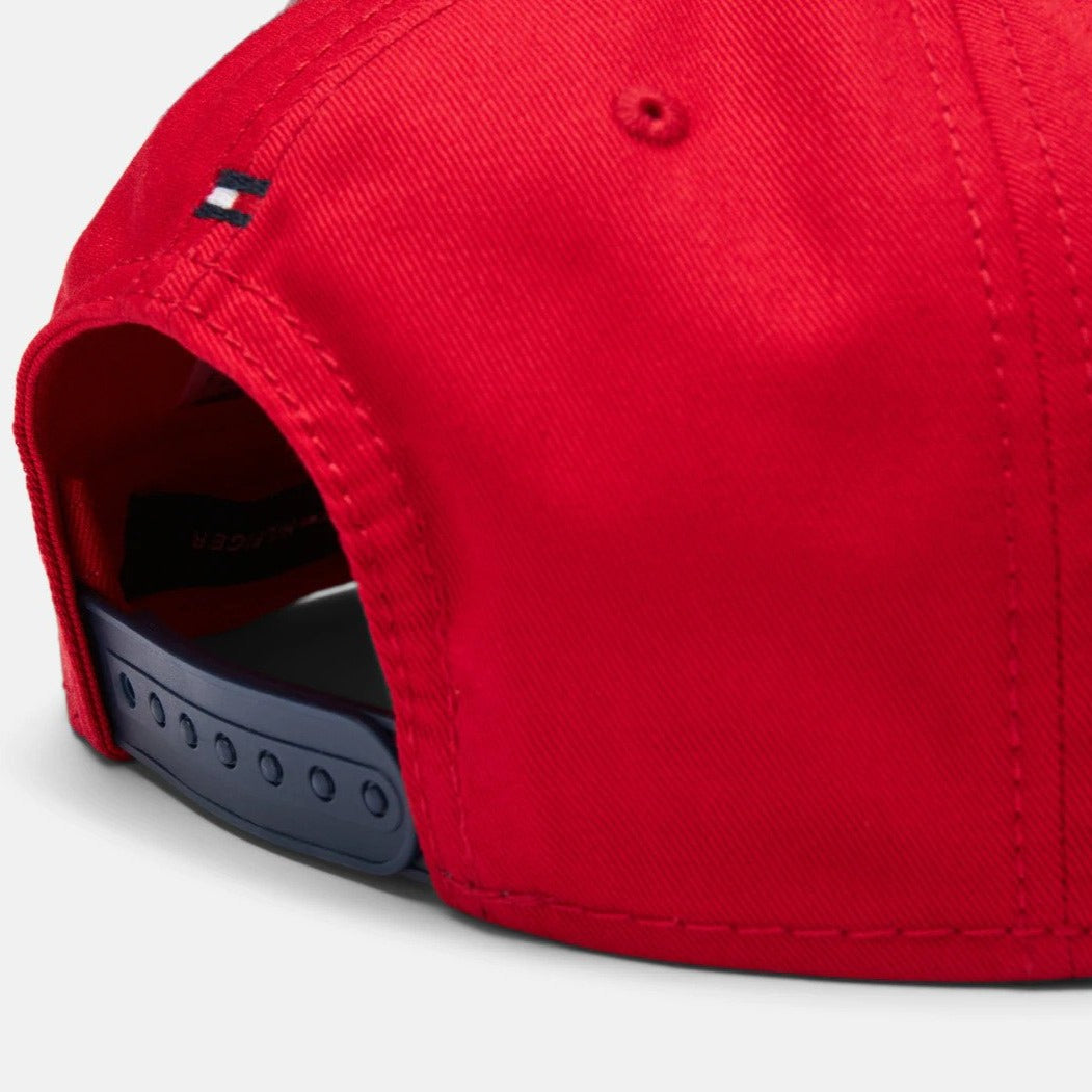 Tommy Hilfiger Signature Flat Brim Cap - Apple Red
