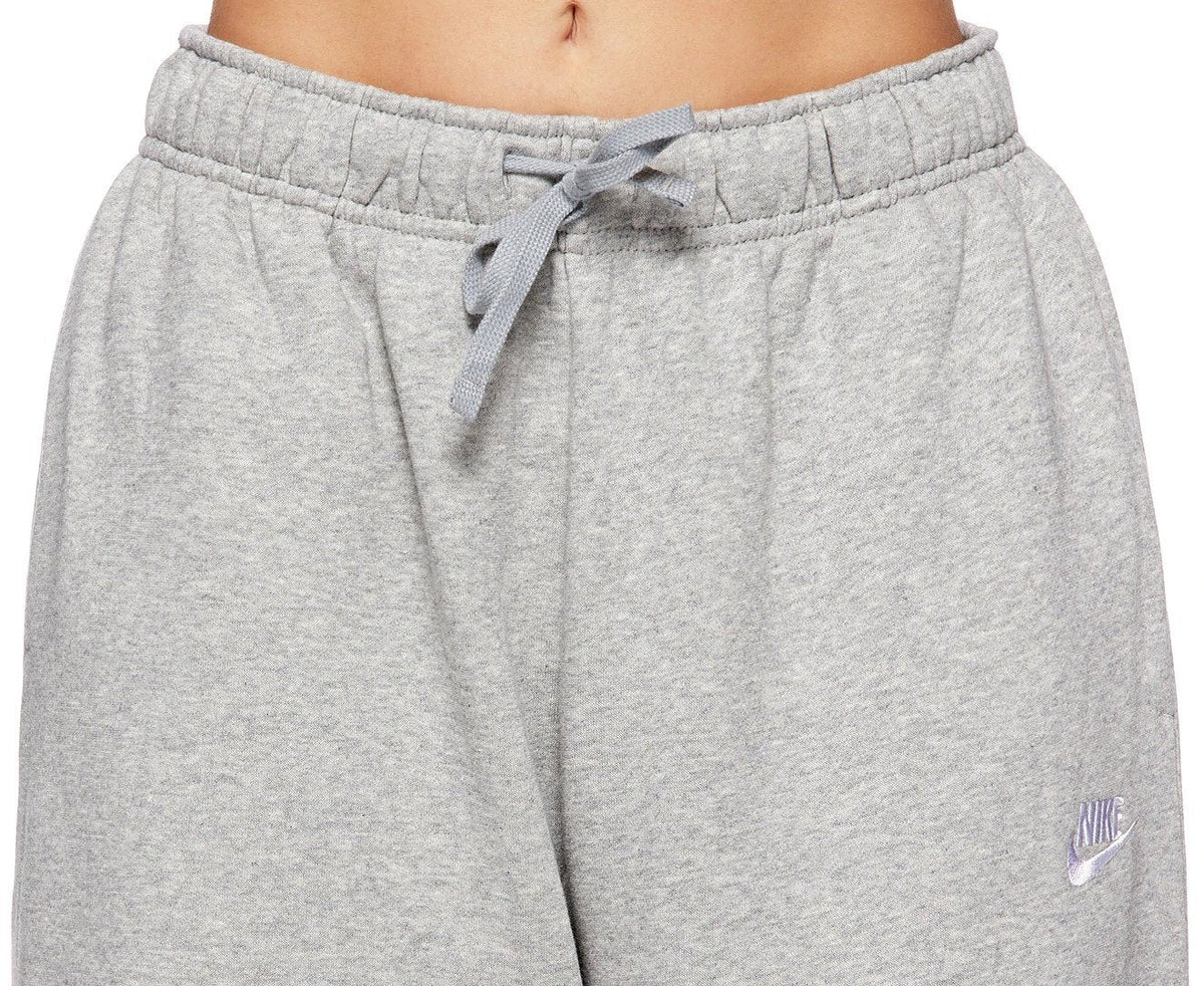 Nike Sportswear Women's Club Fleece Oversized Trackpants / Tracksuit Pants - Dark Grey Heather/White